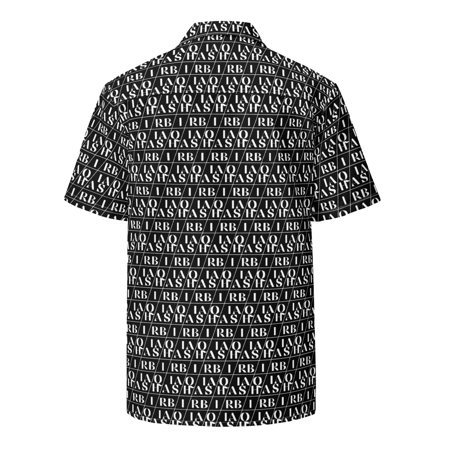 men # Shab Iraqi all-over printed black button shirt