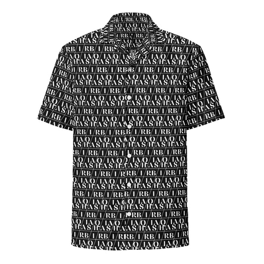 men # Shab Iraqi all-over printed black button shirt