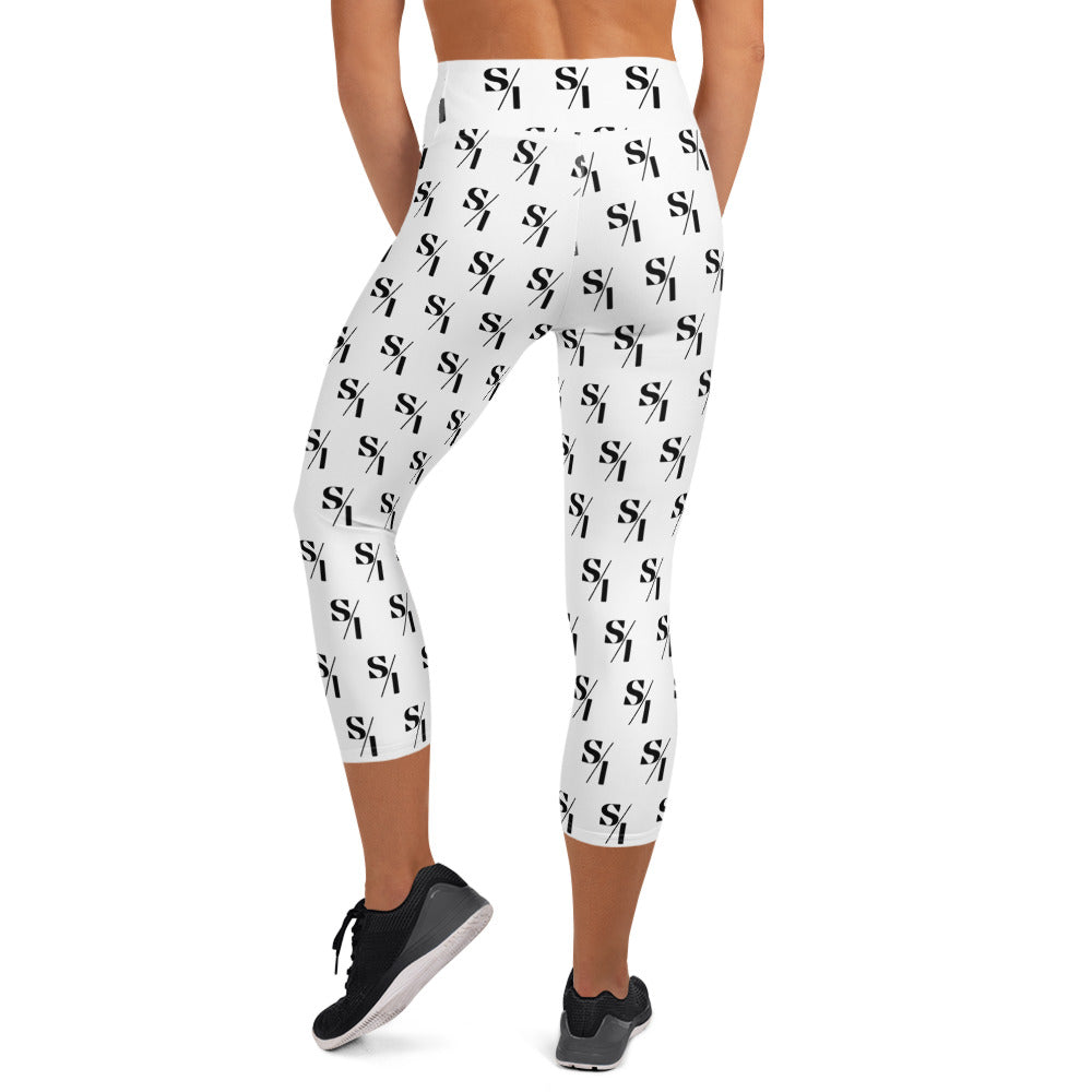 S/I logo all-over printed Yoga Capri Leggings