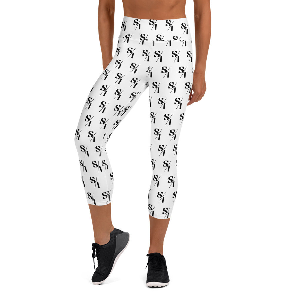 S/I logo all-over printed Yoga Capri Leggings