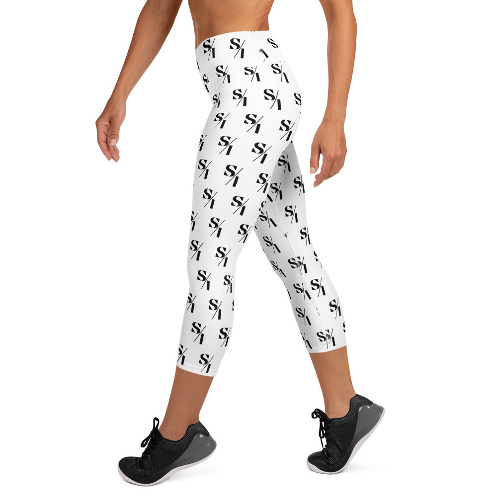 S/I logo all-over printed Yoga Capri Leggings