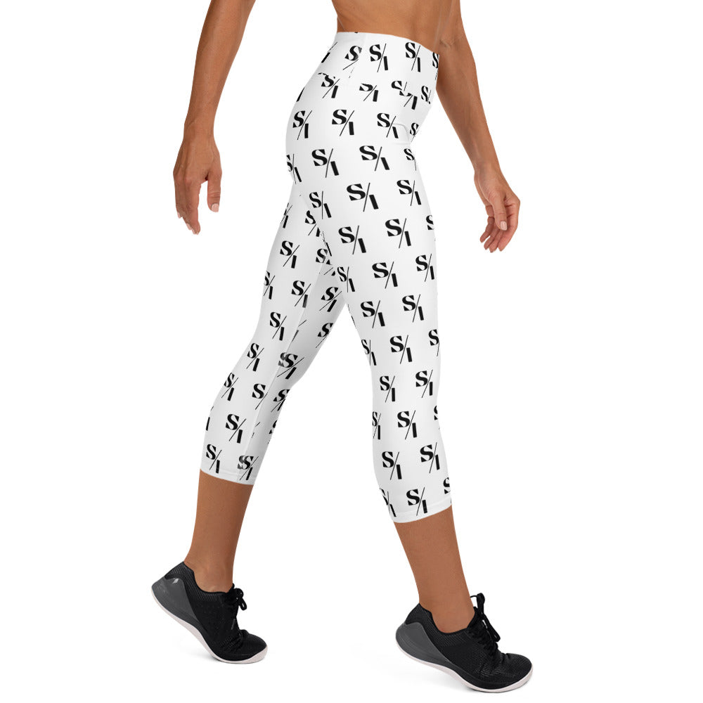 S/I logo all-over printed Yoga Capri Leggings